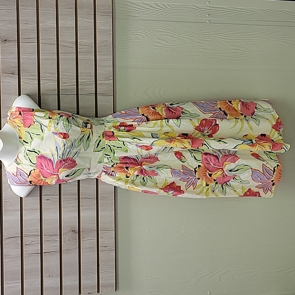 VINTAGE 80s Tangibles Floral Pocket Sundress, Women's Size Medium